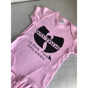 Pink Wu Tang kids onesie (or shirt) Wu Tang is for the children